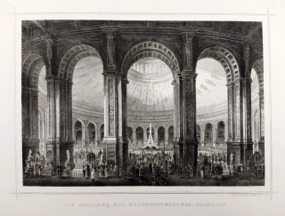 Vídeň – Pfarrkirche Maria Rotunda, C. Rorich & J. M. Kolb, původní oceloryt, ca 1840