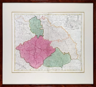  Čechy, Morava, Slezsko a Lužice – J. B. Homann, stará mapa Zemí koruny české, původní mědiryt, 1720