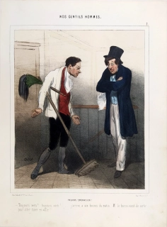 Cham – Nos gentils hommes, staře kolorovaná původní litografie, ca 1850