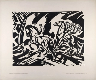 Hofmann Ludwig von – Reiter, původní dřevoryt, ca 1920