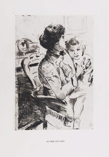 Corinth Lovis – Mutter und Kind, původní lept a vernis mou, 1910/1914