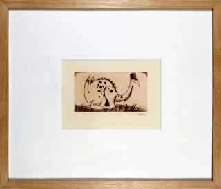 Born Adolf – Veselá zvířata, dvoubarevný lept s podtiskem, 1990
