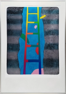 Lamr Aleš – Jákobův žebřík, barevná litografie, č. 51/60, 1992
