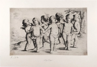 Hollar Václav – Sedm cherubínů tančících dokola, podle Pietera van Avonta, Parthey 502, původní lept, 1646