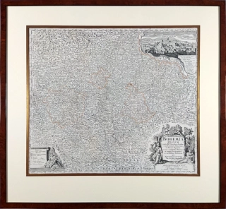  Čechy – Matthäus Seutter, staře kolorovaný původní mědiryt, ca 1730