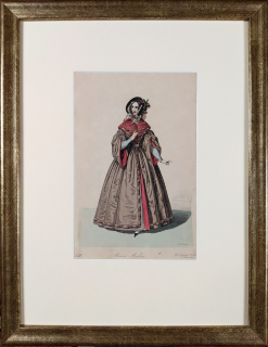 Vídeňská dámská móda – Wiener Moden LIII., Fr. X. Stöber, původní kolorovaný oceloryt, 1840