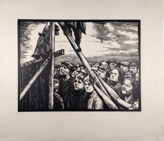 Rambousek Jan – Opičky, cyklus Komedianti, původní dřevoryt, 1928