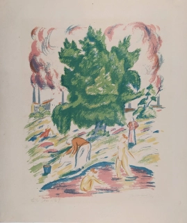Rambousek Jan – Léto, barevná litografie s podtiskem, 1921