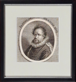 Spranger Bartholomaeus – portrét, Waldreich Johann Georg, stará grafika, původní mědiryt, ca 1650