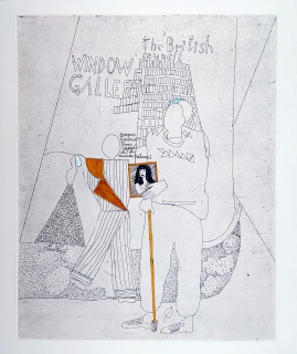 Černá Kateřina – British Council Window Gallery, kolorovaný lept, nedatováno