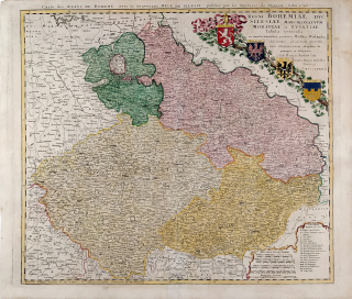 Čechy – Mapa Čechy, Morava, Slezsko a Lužice, Homannovi dědicové, staře kolorovaný původní mědiryt, 1748