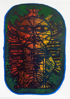 Hořánek Jaroslav – K oslavě vína, autorský tisk, serigrafie, č. 38/100, 1978
