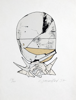 Janoušková Věra – Hlava, barevná litografie, č. 51/100, 1997