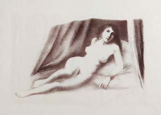 Mašek Václav – Ležící dívka, původní litografie, 1940