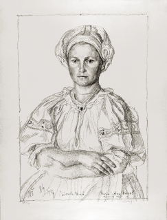 Švabinský Max – Slovenská žena, původní litografie, č. 11/21, 1937