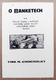 Váchal Josef – O banketech, autorský příležitostný tisk, 1939–1945
