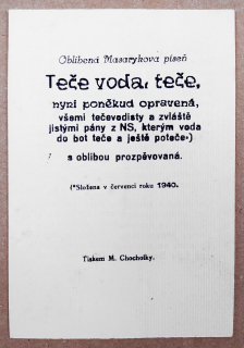 Váchal Josef – Oblíbená Masarykova píseň Teče voda teče, 1940