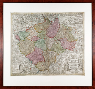  Čechy – Matthäus Seutter, staře kolorovaný původní mědiryt, ca 1730