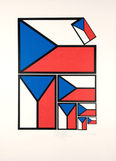 Böhm Svatoslav – Desáté výročí rozdělení Československa, serigrafie, č. 59/60, 2003