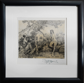 Saudek Kája – PF 1883, signovaná litografie se žlutým podtiskem, 1982
