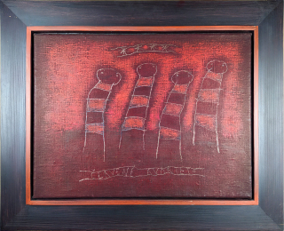 Svoboda Jan – Červené kvarteto, olejomalba na plátně, autorsky rámováno, nedatováno