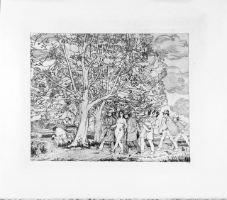 Staeger Ferdinand – Zpěváci, původní lept, ca 1920