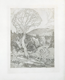 Staeger Ferdinand – Böhmerwaldmusikanten, původní lept, ca 1920