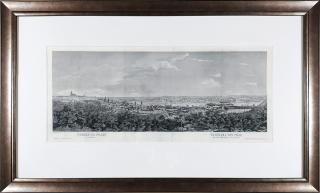 Praha – Pohled na Prahu z Petřína, Kretzschmar, původní oceloryt, 1852