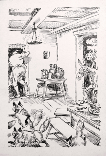 Wowk Jiří – Pohádka za pohádkou, knižní ilustrace, kresba tuší, 1941