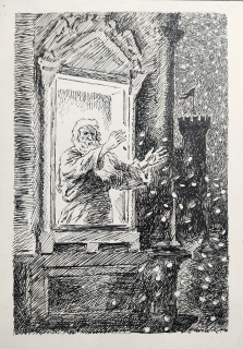 Wowk Jiří – Pohádka za pohádkou, knižní ilustrace, kresba tuší, 1941