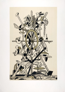 Gross František – Kompozice, barevná litografie s podtiskem, č. 197/200, 1971
