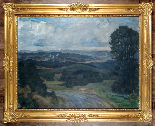Lamm Erich – Pohled do údolí, olejomalba na plátně, 6. 8. 1915