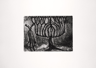 Čížek Antonín – Cernunnos, mezzotinta a suchá jehla, č. 2/30, 2011