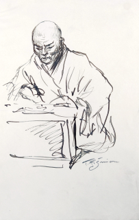 Šimon Tavík František – Studie muže, kresba perem, ca 1927