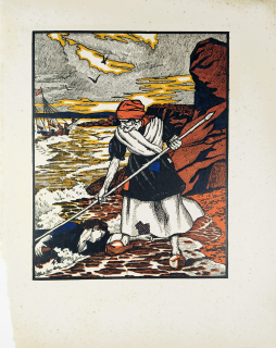 Kulhánek Stanislav – Ilustrace k lidovým pohádkám, barevný dřevoryt, 1925