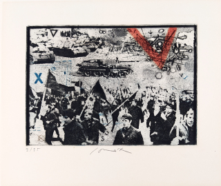 Sovák Pravoslav – 21. srpen 1968, původní lept a vernis mou, 1968