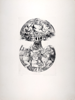 Kulhánek Oldřich – Zrození, autorský tisk, č. I/VII, původní lept, 1970