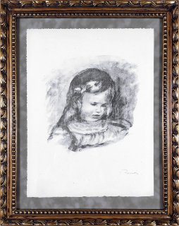 Renoir Pierre-Auguste – Claude Renoir / La tête baissée, původní litografie na tkaném papíře, 1904