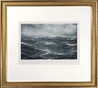 Schnars-Alquist Hugo – Mořské vlny, původní monochromatická heliogravura, 1903