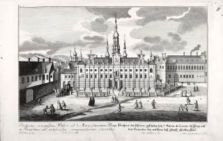Praha – Loreta, F. B. Werner, původní mědiryt, ca 1740