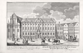 Praha – Kolovratský palác, F. B. Werner, původní mědiryt, ca 1740