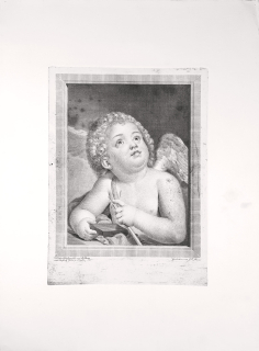 Amor pociťuje hrot šípu – Mengs A. R., Bause J. F., mědiryt, 1799, pozdější otisk z původní desky
