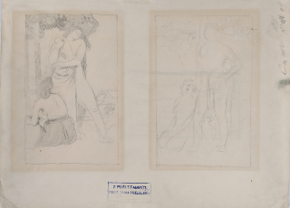 Preisler Jan – Studie figur, kresby tužkou, nedatováno