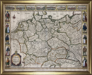Evropa – Speed John, stará mapa Evropy na prodej, staře kolorovaný mědiryt, 1626