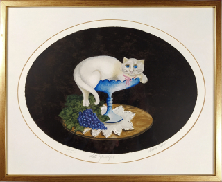 Sahlin Monica – Modroočka, kolorovaná litografie, ca 1990