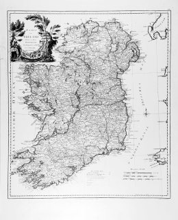 Irsko – Karte von Ireland Verfasst, F. A. Schraembl, původní mědiryt, mapa, 1787