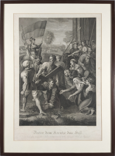 Kristova cesta na Golgotu – Lo Spasimo di Sicilia, původní oceloryt, ca 1850