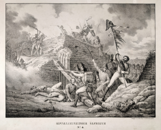 Trentsensky Matthias – Bitvy rakouské, původní litografie, 1845