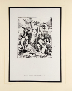 Švabinský Max – Žně, původní dřevoryt, 1917