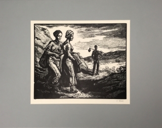 Štěch Karel – Bez názvu, česká grafika, původní dřevoryt, ca 1930